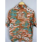 Pacific Isle Creations Of Hawaii Vintage Orange Tropical Palm Hibiscus Shirt L