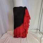 Tribal Belly Dance 25 Yard Black And Red Cotton Skirt From India