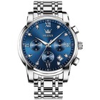 Men s Stainless Steel Chronograph Watch - Big Face Gold Silver Black  Luxury Wat