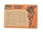 1966 Topps Batman  black Bat Logo   47  deadly Robot 