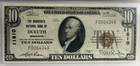 1929  10 Minnesota National Bank Of Duluth Banknote Currency  11810 Pcgs 62 Ppq
