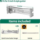 25pack 5 Inch Gutter Hangers With Pre-inserted Screw Hidden K-style Aluminum    