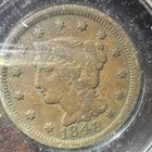 1848 Braided Hair Large Cent One Cent Bn Philadelphia Km 45