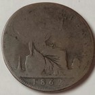 1862 Great Britain 1 2 Half Penny Coin   Km 748   25 4mm   King George Vi 