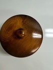 Vintage Wooden Trinket Box Lidded Storage Container Round Carved Knob Rustic