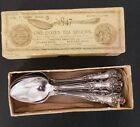 Ten 1847 Rogers Bros Antique Charter Oak Silverplate Spoons   Extremely Rare Box