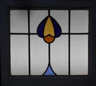 Pretty Simple Old English Leaded Stained Glass Window 20 1 4  X 18 1 4 