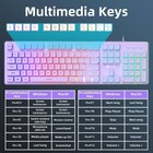 Camiysn Creamy Gaming Keyboard And Mouse  Purple 104 Keys Purple set  