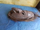 Vintage Papua New Guinea Carved Wood Mask  Sepik River Tribe  9 5   W hook  Vguc