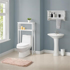 Coventry Over Toilet Open Storage Shelf With Two Towel Rods - White Wood Bathroo