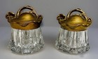 X-large Antique Art Nouveau Long Buttress Fostoria Glass Dresser Vanity Jar