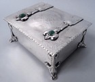 Hutton Box Antique Arts   Crafts Edwardian Casket English Sterling Silver 1902
