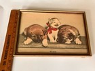 Vintage    susie    Print Of Dog And Kitten With Original Frame  1940   s