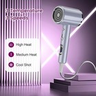 Professional Ionic Hair Dryer For Fast Drying  Portable  Lightweight  Grey