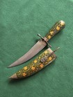 Vintage Shibriya Dagger Fixed Blade Knife Brass And Wood Handle sheath  replica 