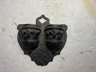 Vintage Bradley   Hubbard 1868 Cast Iron Wall Mount Match Stick Holder Safe
