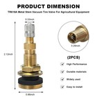 Zndaw 2 Pcs Tr618a Metal Valve Stems  Tubeless Tire Air Liquid Style 1 