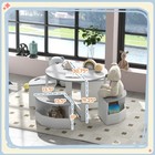 5 Piece Kids Table And Chairs Set With Storage For Activities  Gray