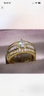 1- Piece Engagement wedding Ring Set Yellow Gold Plated Marquise Clear Cz