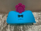 New Tupperware Baby Wipe Storage Container Aqua With A Pink Flower Opening
