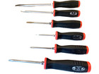Snap On Tools 6 Piece Red And Black Soft Grip Handle Combo Tip Screwdriver Set