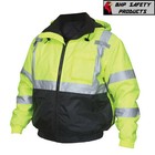 Hi-vis Insulated Safety Bomber Reflective Jacket With Winter Weather Beanie Hat
