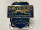 Vintage Greyhound Blue Enamel Bus Driver Hat Badge