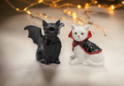 Ceramic Halloween Vampire   Dracula Cat Salt And Pepper Shakers  Home D  cor  Gif