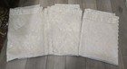 Vtg Off White Rose Net Lace Curtain Panels 60x80  Scalloped Hems Set Of 3 Euc 