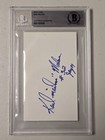 Karl Mailman Malone Signed 3x5 Index Card Beckett Encapsulated Nba Hof Utah Jazz
