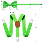 Branduce Adjustable Baby Boy Pre-tied Bow Tie And Suspenders Set Lime Green