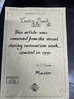 Authentic Deadeye In Tarred Steel Wire Shroud From The     Cutty Sark    W  Coa 1869