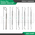 Dental Pick   Mirror Tools Set Sculpture Instrument Oral Hygiene Kit German New