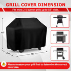 Bbq Gas Grill Cover Barbecue Waterproof Outdoor Heavy Duty Uv Protection 58 Inch