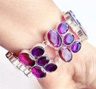 925 Sterling Silver Ametrine   Amethyst Gemstone Handmade Jewelry Cuff Bracelet