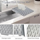 Silicone Dish Drying Mat For Kitchen Counter  Dish Drying Pad With Drain Lip  