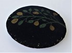 1800s Antique Victorian Fraktur Painted Velvet Cushion Pin Sewing Hat Deco Aafa