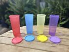 Tupperware New Set Of 4 Colorful 16oz Tumblers With Lids
