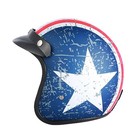 Gjh 3 4 Open Face Motorcycle Helmets Collection - Vintage And Modern Blue-xl