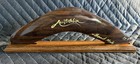 Vintage Handcrafted   Painted Australian Wooden Boomerang 12    Hand Made W  Stand