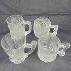 Vintage 1993 Mcdonalds The Flintstones Glass Mug Set Of 4 Usa France Promo