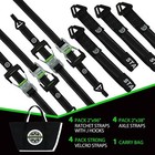 Car Tie Down Straps For Trailers With J Hooks 4pk  - 10 000lb Break Strength    