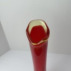 Le Smith Swung Stretch 6 Petal Flame Amberina Vase 15  Glows
