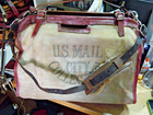 Vintage Us Postal Mail City Collection Leather Canvas With Shoulder Strap