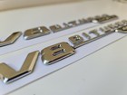 Pair Of V8 Biturbo 4matic Side Wing Badge Emblem Silver Chrome For Mercedes Amg