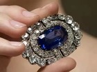 3ct Cushion Lab Created Sapphire Antique Edwardian Brooch 14k White Gold Plated