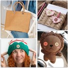 Vintage Floral Wooden Buttons Multicolor Round 1 5cm 100 Pcs Sewing Knitting