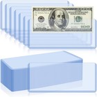 30 Pack Dollar Bill Sleeves - 6 8  X 2 9  Clear Currency Sleeves  Hard Blue