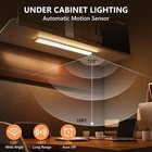 3 Pack Led Motion Sensor Under Cabinet Lights  Rechargeable Dimmable Lamp 20cm