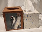 Decorative Wooden Tissue Box Cover With Downy Woodpecker Print By Dan Waltz
